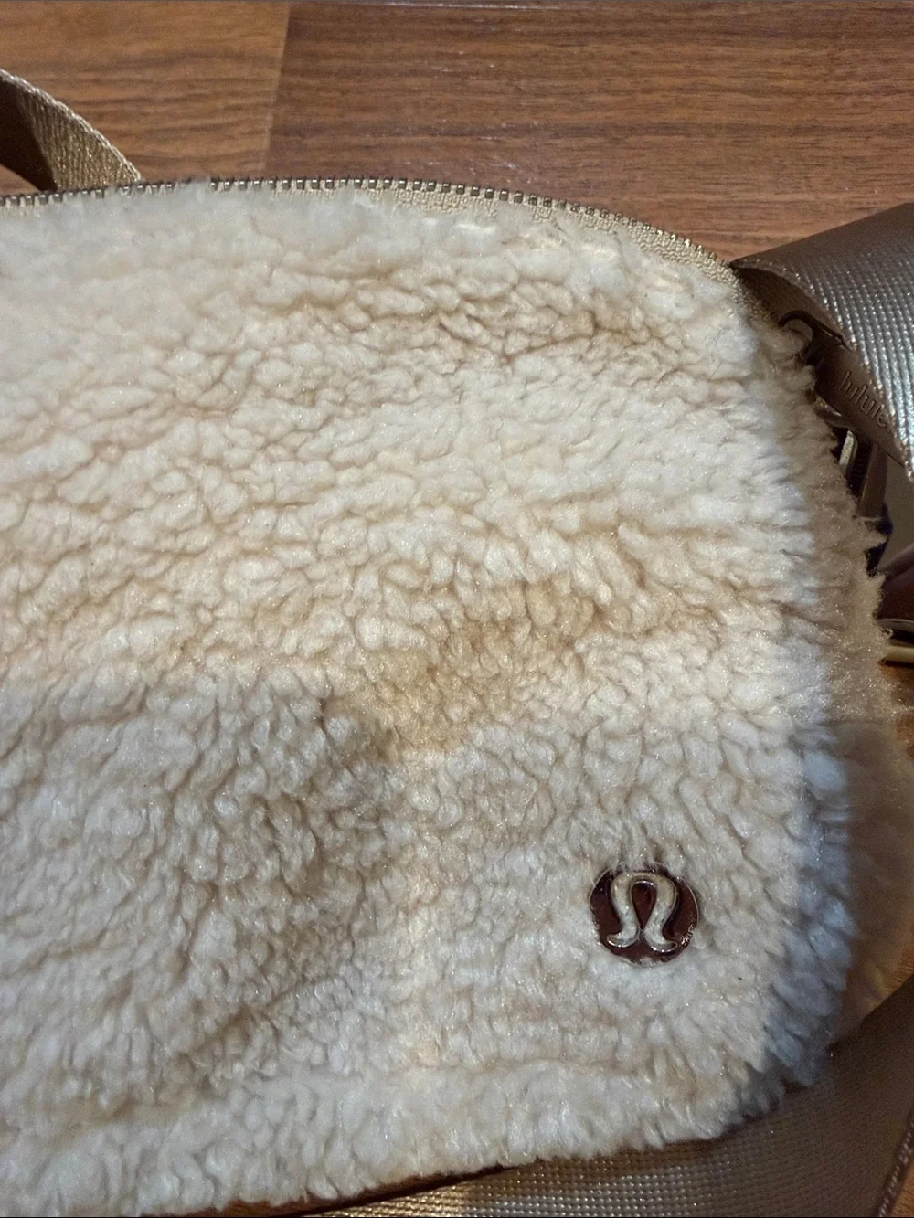 lululemon athletica Cream Sherpa Crossbody Belt Bag